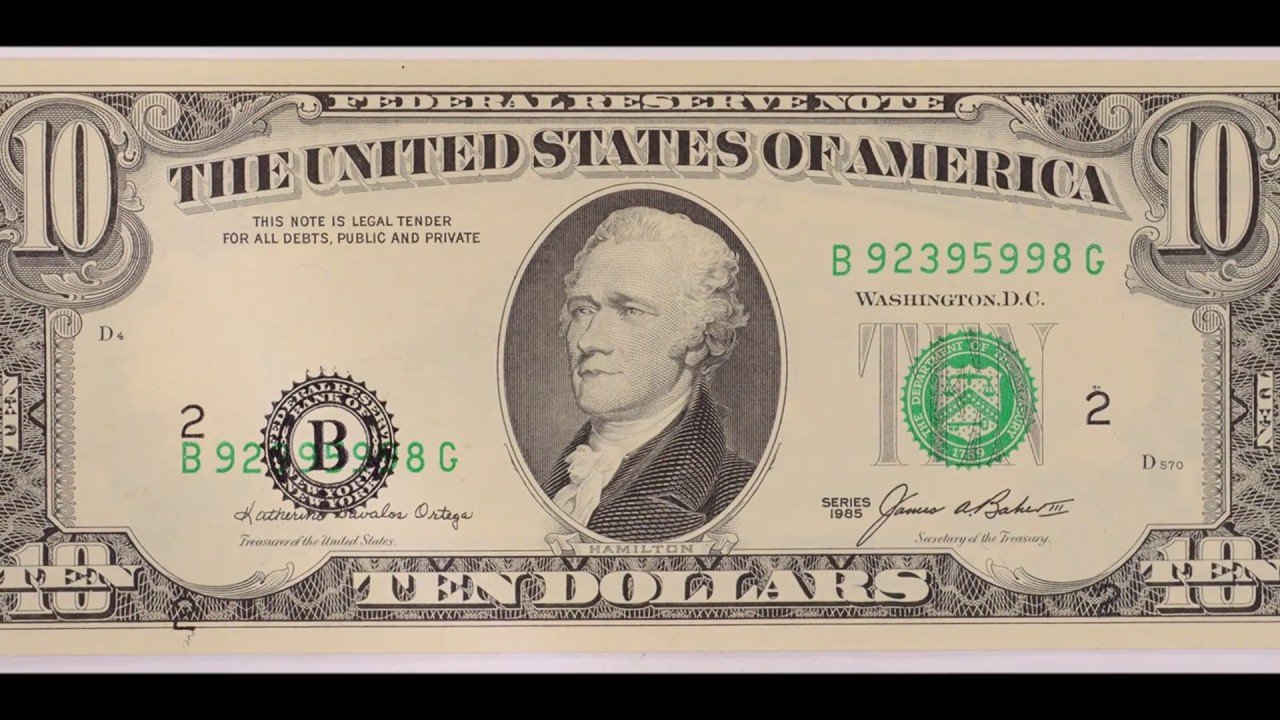 $10 Bill with $1 Print Error