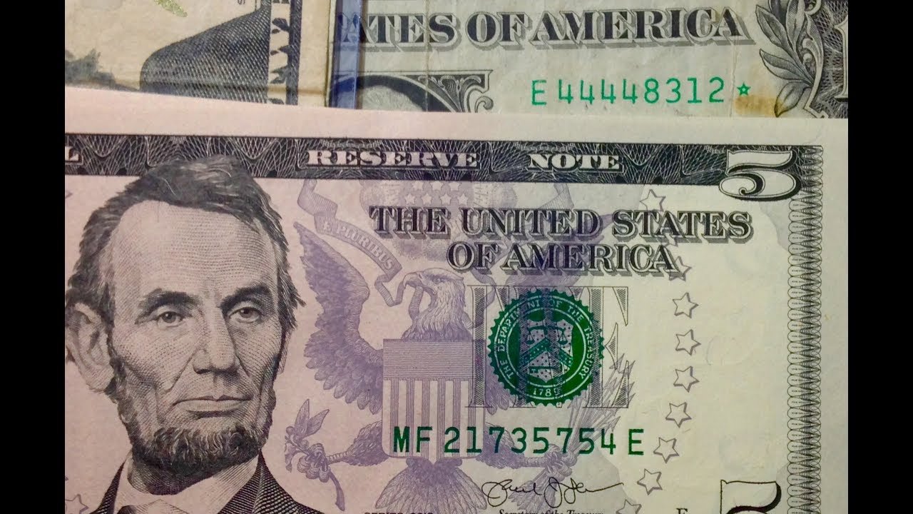 $5 Bill With a Star Note and Radar Serial